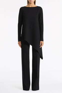 BLACK PONTE WIDE LEG PANT