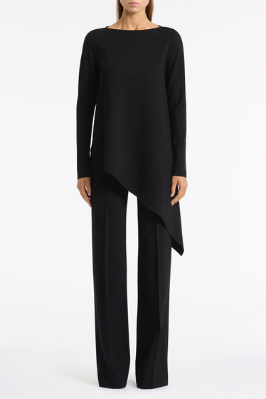 BLACK PONTE WIDE LEG PANT