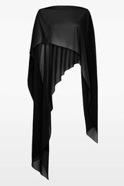BLACK GEORGETTE CASCATA WRAP