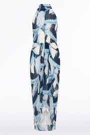 PAINTED FLORAL GEORGETTE WRAP DRESS