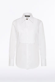 WHITE COTTON SHIRTING BIB FRONT SHIRT