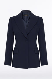 NAVY CREPE CLASSIC JACKET