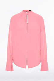 ROSE PINK GEORGETTE DROP SLEEVE BLOUSE