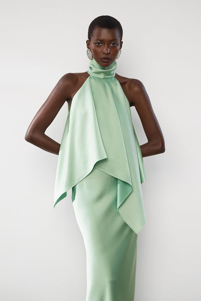PERIDOT SATIN BIAS SKIRT