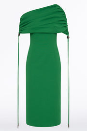 JADE CREPE COULISSE SHRUG DRESS