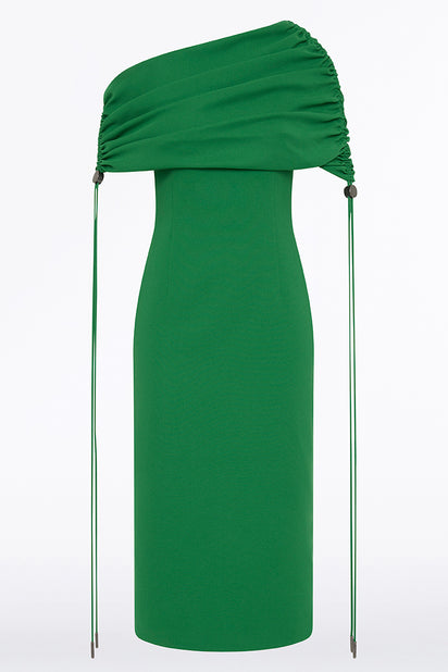 JADE CREPE COULISSE SHRUG DRESS