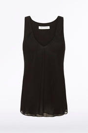 BLACK GEORGETTE SCOOP CAMI