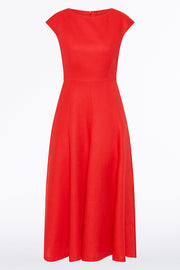 SCARLATTO LINEN A-LINE DRESS