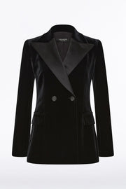 BLACK VELVET TUXEDO JACKET