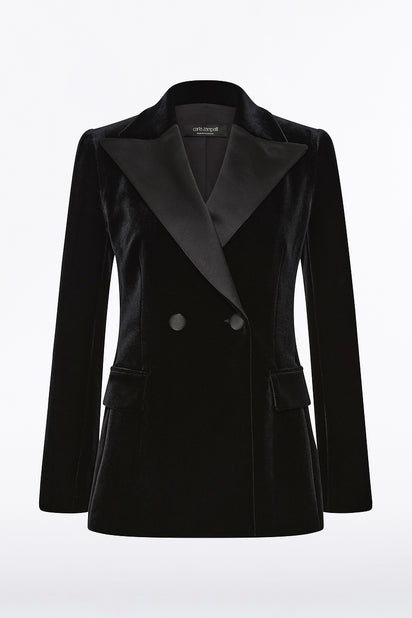 BLACK VELVET TUXEDO JACKET