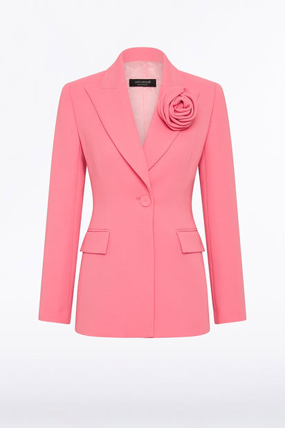 ROSE PINK CREPE ROSE BLAZER