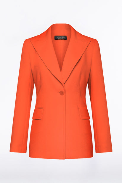 TANGERINE CREPE LONG LINE JACKET