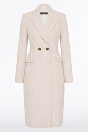 IVORY TWEED DOUBLE-BREASTED COAT