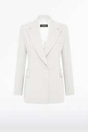 WHITE CREPE CLASSIC JACKET
