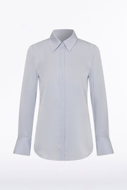 SKY BLUE SILK SATIN GEORGETTE CLASSIC BLOUSE