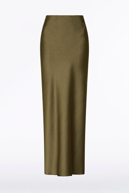 MOSS SATIN BIAS SKIRT