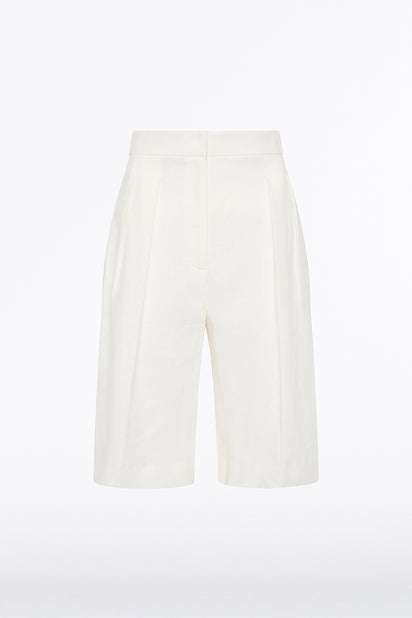 IVORY LINEN BERMUDA SHORT