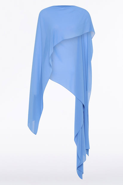 PACIFIC BLUE GEORGETTE CASCATA WRAP