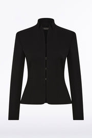 BLACK CREPE FITTED JACKET