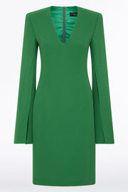 JADE CREPE V-NECK LOVERO DRESS