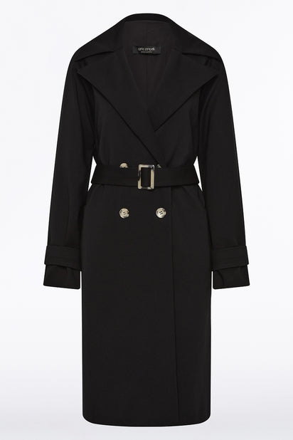 BLACK PONTE TRENCH COAT