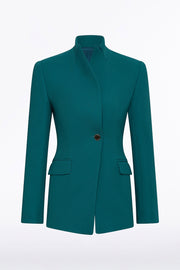 SERPENTINE CREPE LONG LINE SINGLE BREASTED JACKET