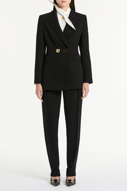 WHITE SILK TWILL ALTURA LONG COLLAR SHIRT