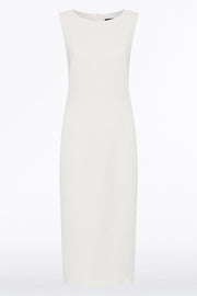WHITE CREPE SHEATH DRESS