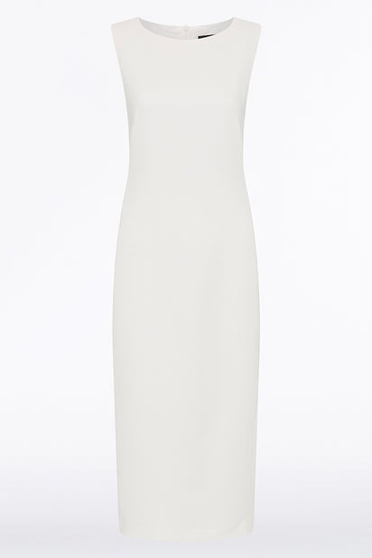 WHITE CREPE SHEATH DRESS