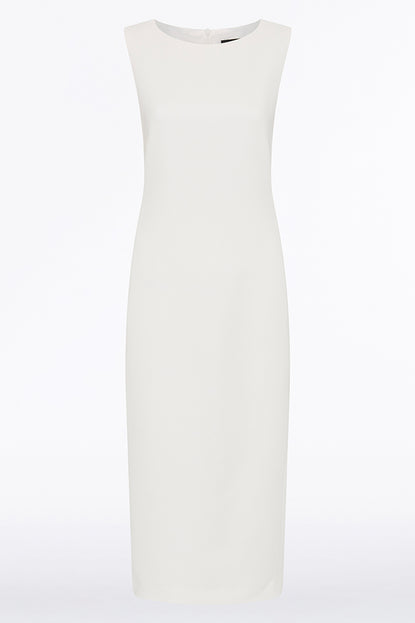WHITE CREPE SHEATH DRESS