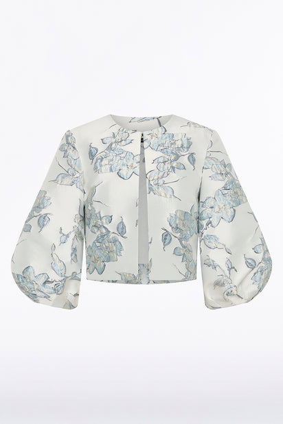 MURANO BROCADE CROPPED PUFF SLEEVE JACKET