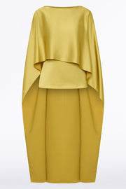 PEAR LUSTRE SATIN LONG CAPE TOP