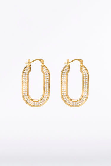 PAVE PRISM HOOP EARRING