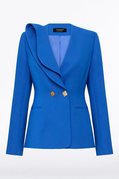 COBALT CREPE GENOA JACKET Carla Zampatti