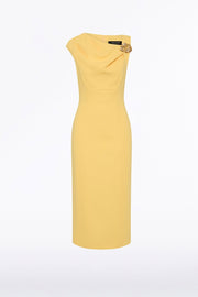 POLLEN CREPE LEAF MIDI DRESS
