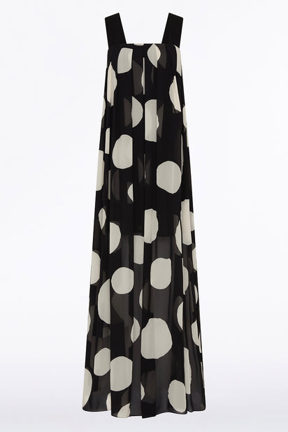 NOIR SPOT TUCK DETAIL MAXI DRESS
