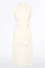 IVORY CREPE STRISCIA DRESS