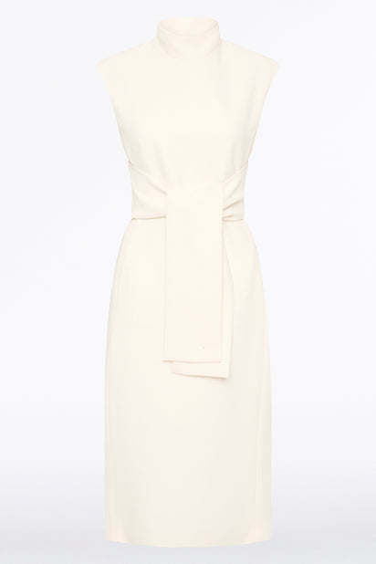 IVORY CREPE STRISCIA DRESS