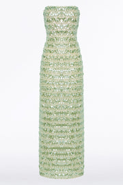 CELEDON SEQUIN STRAPLESS GOWN