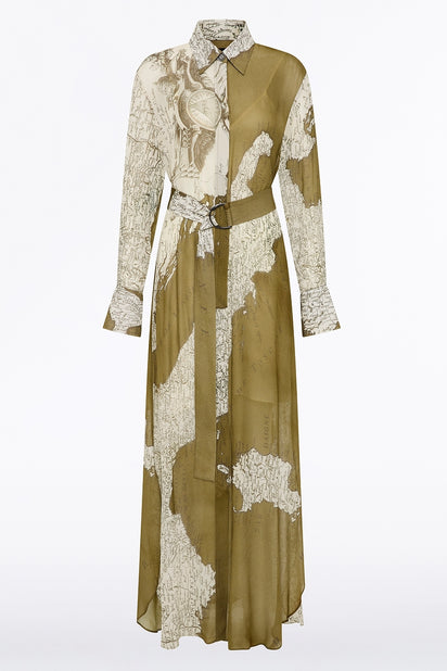 JUNIPER ITALIA GEORGETTE MAXI SHIRT DRESS