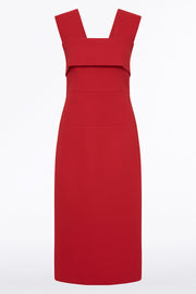 SCARLET CREPE LA BANDA MIDI DRESS