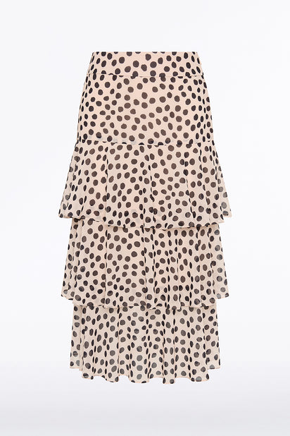 ROSA SPOT GEORGETTE TIERED SKIRT