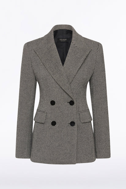 TWILL COATING DOUBLE BREASTED BLAZER