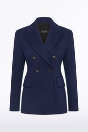 DEEP BLUE PONTE DOUBLE BREASTED BLAZER