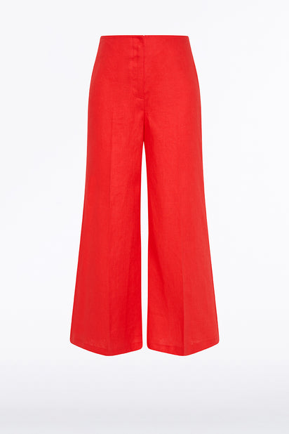 SCARLATTO LINEN CROPPED PALAZZO PANT