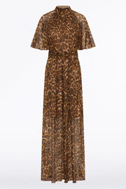 LEOPARD SILK MAXI DRESS