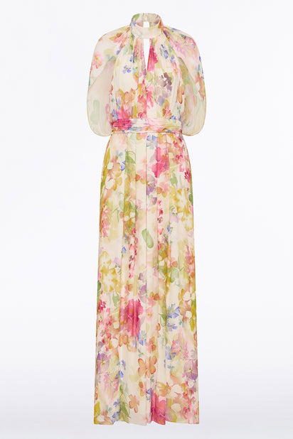 ETHEREA BLOOM HALTER CAPE GOWN
