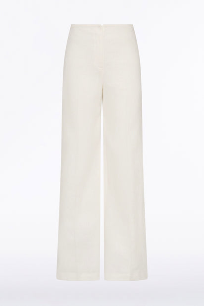 IVORY LINEN WAISTED PANT