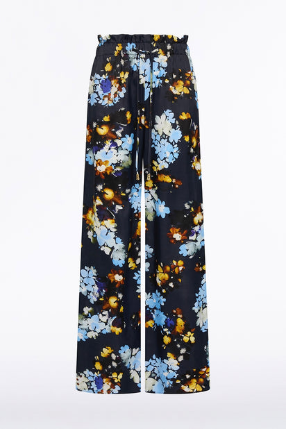 MIDNIGHT BOTANICA VISCOSE TWILL GATHERED WAIST PANT