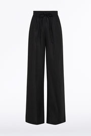 BLACK LINEN LOUNGE PANT